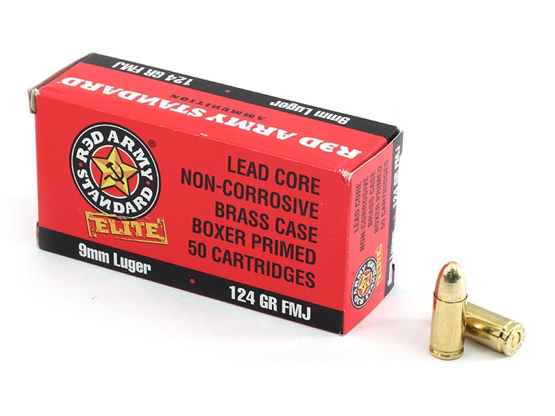 Red Army Standard Elite 9mm Luger 124 gr Full Metal Jacket 50rd