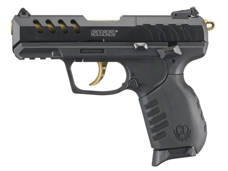 Ruger SR22P-PG 22LR  Black/Gold TALO