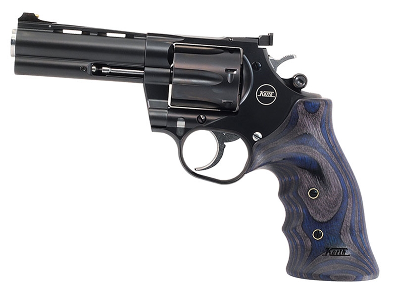 Nighthawk Custom Korth Mongoose 4' .357MAG Black DLC W/ Blue/Black Grip