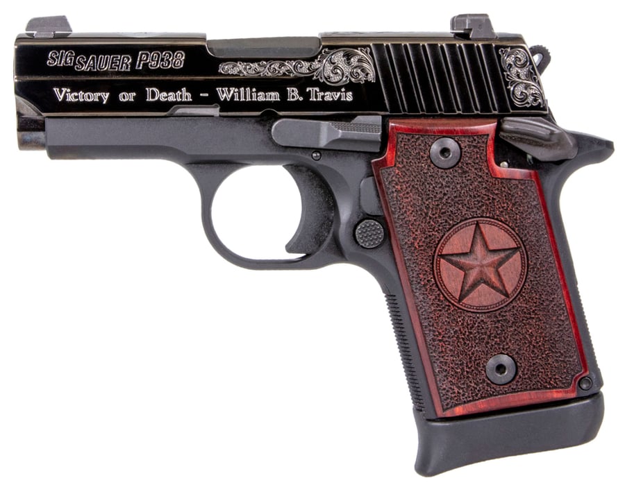 SIG Sauer P938 Texas Engraved Silver
