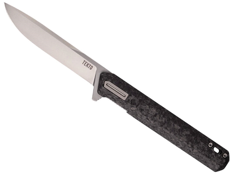 Tekto F2 Bravo 3.1' Folding Knife, Forged Carbon/Silver Accents